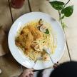 Fried Chicken Salted Egg Butter Spaghetti