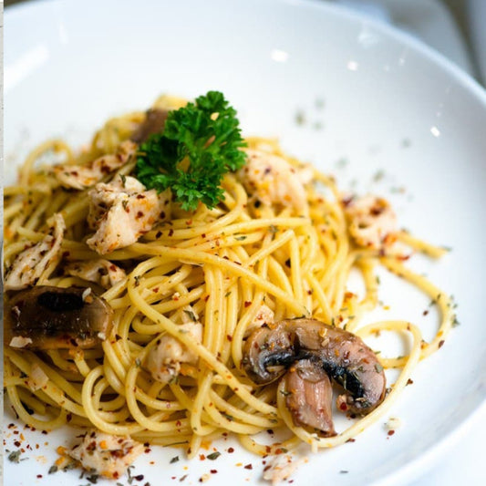 Streaky Beef Aglio Olio Spaghetti