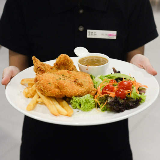 Breaded Chicken Chop - Blackpepper Sauce
